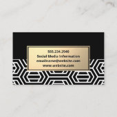 Carte De Visite Motif moderne géométrique | Métal or (Dos)