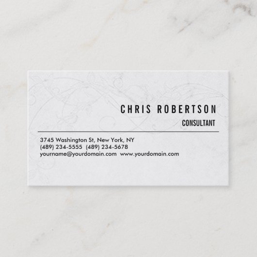 Carte de visite Motif moderne noir blanc gris (Devant)