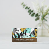 Carte De Visite Motif moderne Palm Tree | Grain de bois (Debout devant)