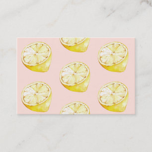 Carte De Visite Motif moderne Pastel rose et citron jaune