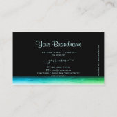 Carte De Visite Motif moderne Turquoise noir vert Ombre avec logo (Dos)