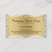 Carte De Visite Motif moderne White & Gold Zebra Stripes (Dos)