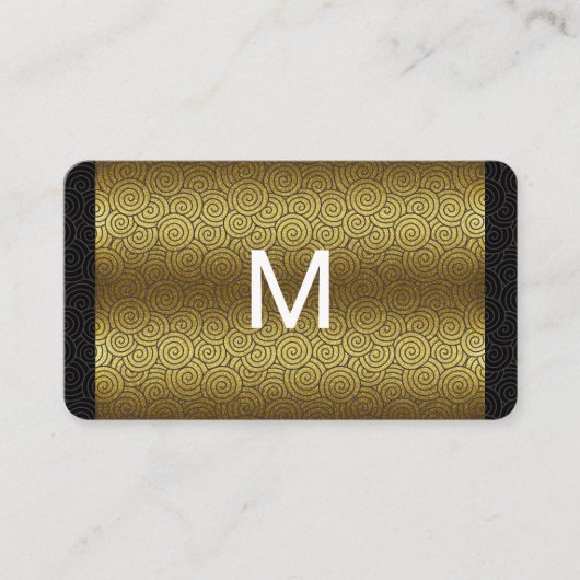 Carte De Visite Motif Monogram Gold (Devant)