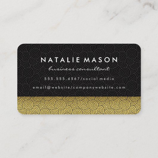 Carte De Visite Motif Monogram Gold (Dos)