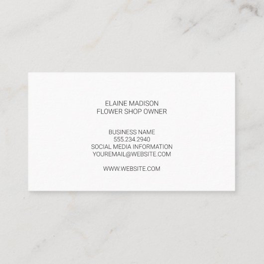 Carte De Visite Motif Monogramme Fleurs | Pierre (Dos)