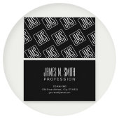 Carte De Visite Motif monogramme moderne | Noir & Blanc