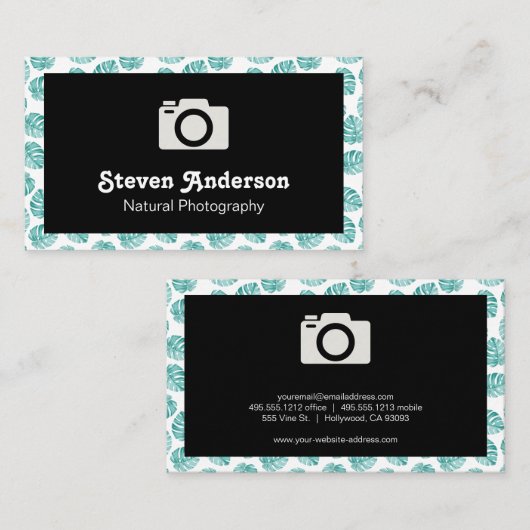 Carte De Visite Motif Monstera Leaf (Devant / Derrière)