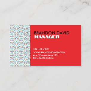 Carte De Visite Motif mosaïque zigzag Chevron géométrique sans cou