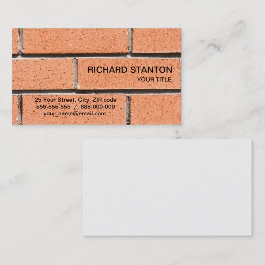 Carte De Visite Motif mur en brique (Devant / Derrière)