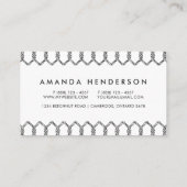 Carte De Visite Motif nautique noir et blanc de corde (Dos)