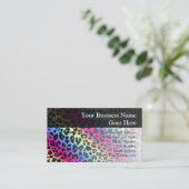Carte De Visite Motif Neon Rainbow Leopard Imprimer (Debout devant)