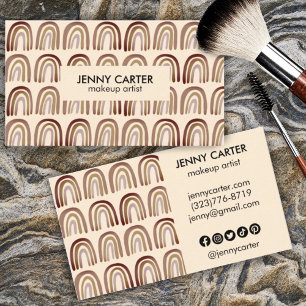 Carte De Visite Motif Neutre Earthy Rainbows Boho Unique Brown