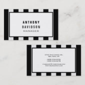 Carte de visite Motif noir blanc fractionné (Devant / Derrière)