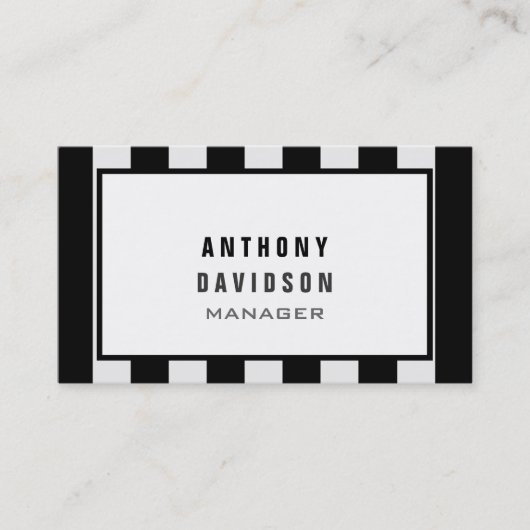 Carte de visite Motif noir blanc fractionné (Devant)