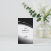 Carte de visite Motif noir blanc gris (Debout devant)