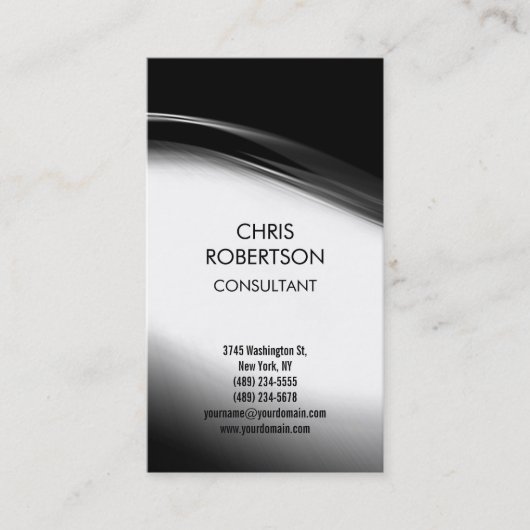 Carte de visite Motif noir blanc gris (Devant)