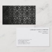 Carte De Visite motif noir de damassés de dentelle (Devant / Derrière)