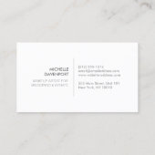 Carte De Visite Motif noir et blanc avec fleurs roses Beauté (Dos)