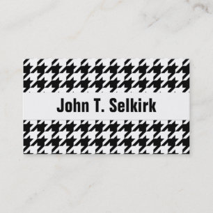 Carte De Visite Motif noir et blanc Houndstooth