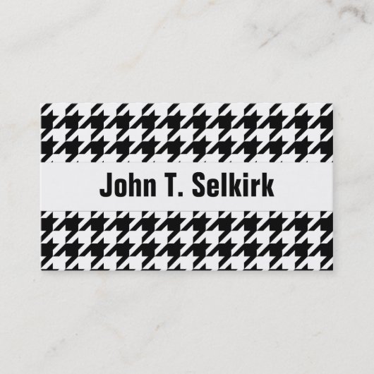 Carte De Visite Motif noir et blanc Houndstooth (Devant)