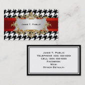 Carte De Visite Motif noir et blanc Houndstooth (Devant / Derrière)