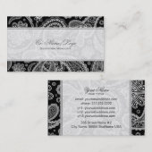 Carte De Visite Motif noir et blanc Paisley (Devant / Derrière)