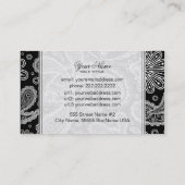 Carte De Visite Motif noir et blanc Paisley (Dos)