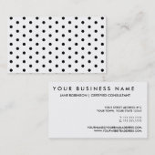 Carte De Visite Motif noir et blanc simple de point de polka (Devant / Derrière)