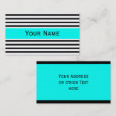 Carte De Visite Motif noir étroit + votre dos. & Texte (Devant / Derrière)