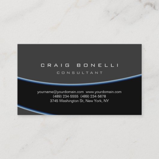 Carte de visite Motif noir gris clair (Devant)