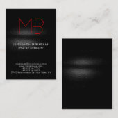 Carte de visite motif noir gris rouge tendance (Devant / Derrière)