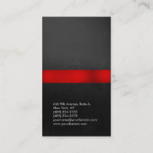 Carte De Visite Motif noir gris rouge vertical (Dos)