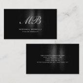 Carte de visite motif noir monogramme gris (Devant / Derrière)