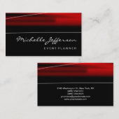 Carte de visite Motif noir  tendance Script Red (Devant / Derrière)