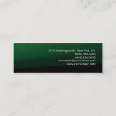 Carte de visite Motif noir vert moderne maigre (Dos)