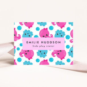 Carte De Visite Motif Octopus, Centre de jeux pour enfants, Centre