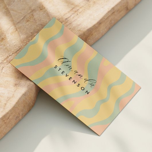 Carte De Visite Motif ondulé rétro