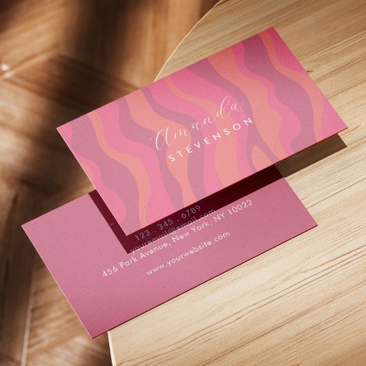 Carte De Visite Motif ondulé rétro