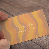 Carte de visite motif ondulé rétro