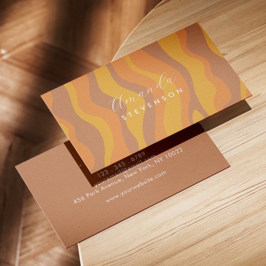 Carte de visite motif ondulé rétro