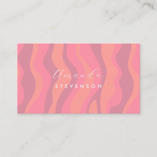 Carte De Visite Motif ondulé rétro (Devant)