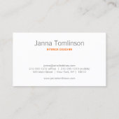 CARTE DE VISITE MOTIF ORANGE CLOVER (Dos)