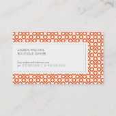 Carte De Visite Motif orange tendance pour décorateur/salon d'inté (Dos)