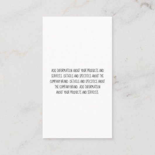 Carte De Visite Motif Ornat (Dos)