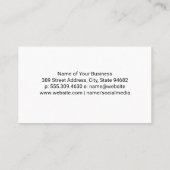 Carte De Visite Motif Outils de Cuisine Chef (Dos)