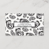 Carte De Visite Motif Paisley (Dos)