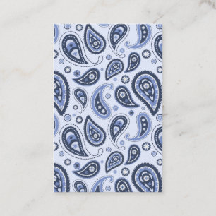 Carte De Visite Motif Paisley Bleu