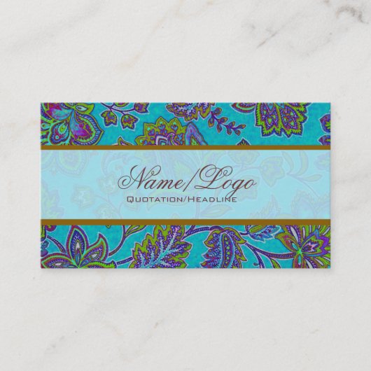Carte De Visite Motif Paisley coloré 4 (Devant)