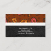 Carte De Visite Motif Paisley | Cuir (Dos)