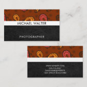 Carte De Visite Motif Paisley | Cuir (Devant / Derrière)